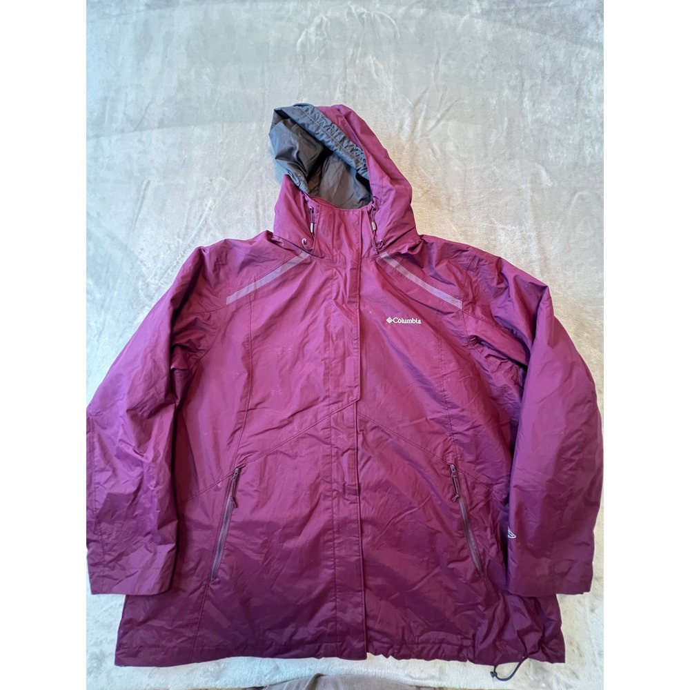 Columbia Interchange Jacket Women 2X Purple Hooded Shell